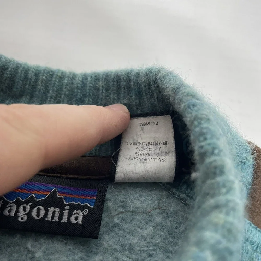 Vintage Patagonia Full Zip Jacket Womens Medium, Teal, Wool Blend, Pockets USA - Picture 8 of 12